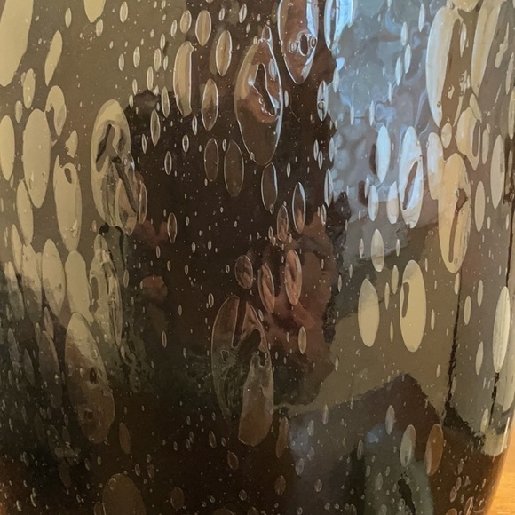 Host Pick🌟 Vetro Artistico Murano Bubble Black Oval Talk Glass Vase OOAK - Picture 6 of 8